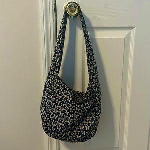 Vintage Bottega Veneta navy butterfly print shoulder bag